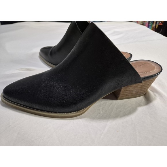 Universal thread Tara Slip On Mules Black Faux Leather Women's Size 8 - Picture 6 of 9